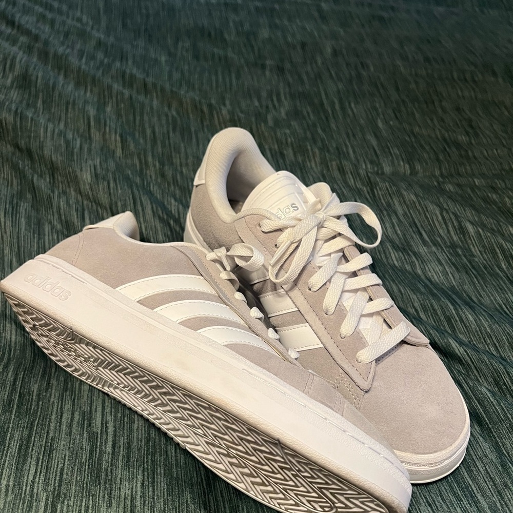 Adidas Suede Gray and White Sneakers